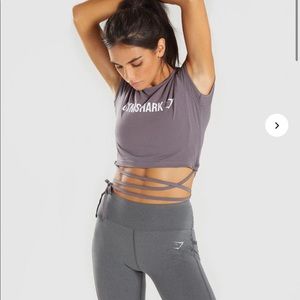 Gymshark ribbon capped sleeve crop top